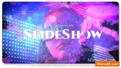 Neon Particles Slideshow Openers template preview