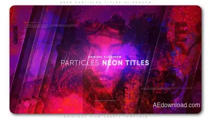 Neon Particles Titles Slideshow Openers template preview