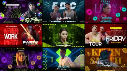 Neon Pulse Freeze Frame Pack Elements template preview