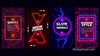 Neon Quotes Stories Titles template preview