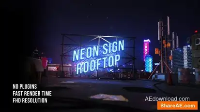 Neon Rooftop Logo Reveal Logo Stings template preview