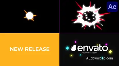 Neon Shapes Logo for After Effects Logo Stings template preview