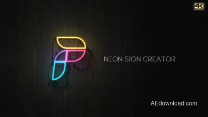 Neon Sign Creator Logo Stings template preview