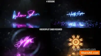 Neon Signature Reveal Pack Openers template preview