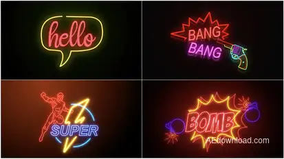 Neon Signs V3 Titles template preview