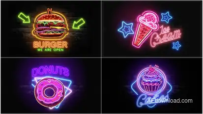 Neon Signs V7 Titles template preview