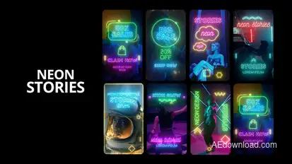 Neon Stories Product Promo template preview