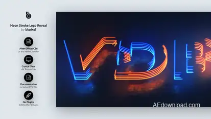 Neon Stroke Logo Reveal Logo Stings template preview