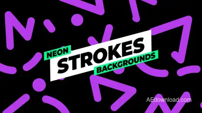 Neon Strokes Backgrounds Elements template preview