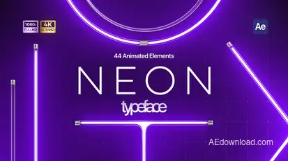 Neon Typeface Elements template preview