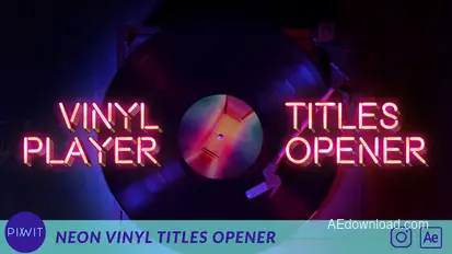 Neon Vinyl Titles Opener Titles template preview