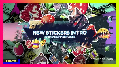 New Stickers Intro/ Tik-Tok/ Overlays/ Grunge/ Texture/ Fast Montage/ Instagram Reels/ Youtube Blog broadcast-packages template preview