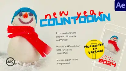 New Year - Countdown | Snowman Elements template preview