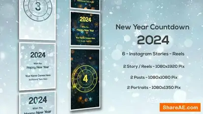 New Year Countdown 2026 - Instagram Stories Openers template preview