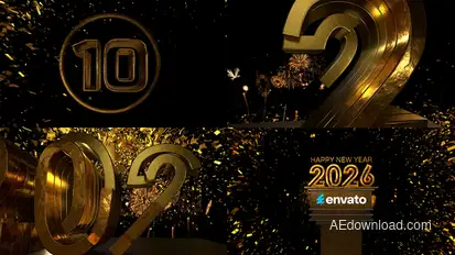 New Year Countdown 2026 Elements template preview