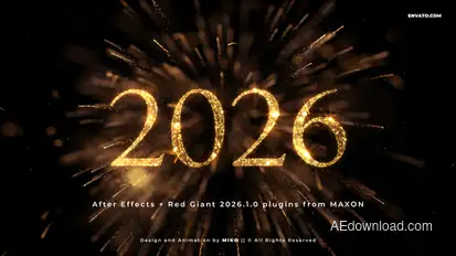 New Year Countdown 2026 Elements template preview