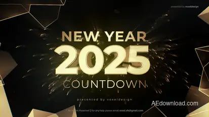 New Year Countdown Elements template preview