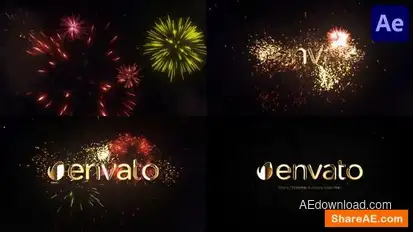 New Year Firework Logo for After Effects Logo Stings template preview