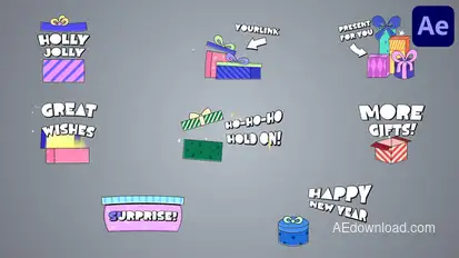New Year Gifts Titles for After Effects Titles template preview