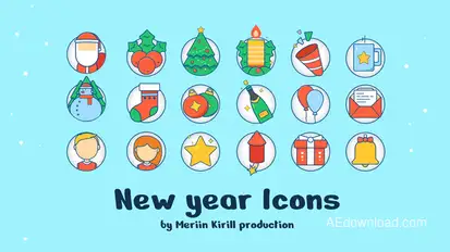 New Year Icons Infographics template preview
