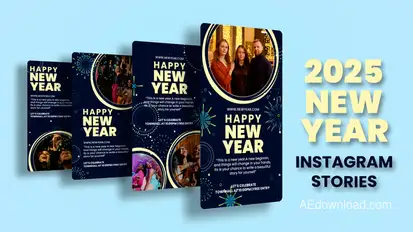 New Year Instagram Stories Video Displays template preview