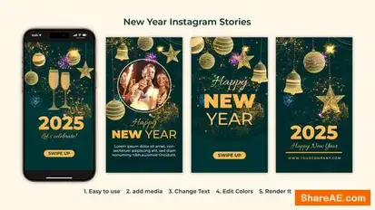 Videohive New Year Instagram Stories | New Year Opener Openers template preview