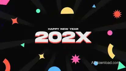 New Year Intro Logo Stings template preview