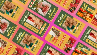 New Year Retro Stories Product Promo template preview