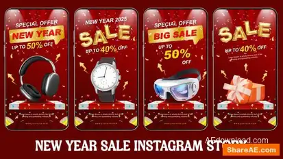 Videohive New Year Sale Instagram Story Elements template preview