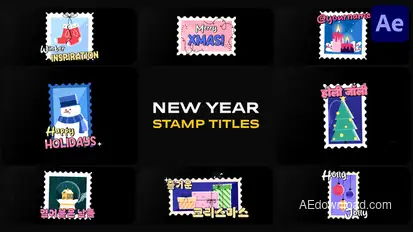 New Year Stamp Titles for After Effects Titles template preview