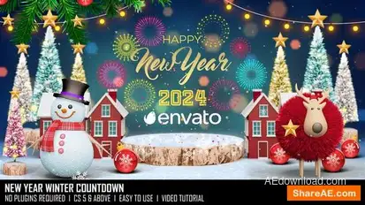 New Year Winter Countdown Openers template preview