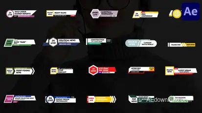 News Lower Thirds for After Effects Elements template preview