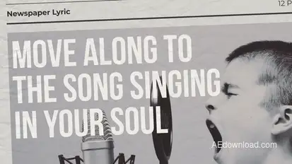 Newspaper Lyric Titles template preview