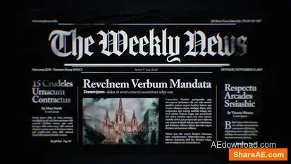 Newspaper Microfiche Video Template Openers template preview