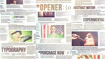 Newspaper Titles, Urban Typography Slideshow Openers template preview