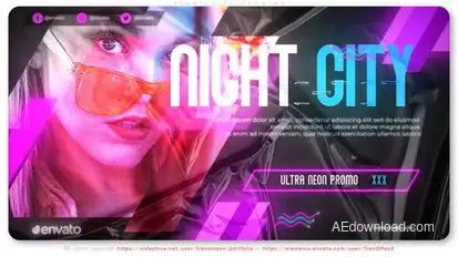 Night City Neon Promo broadcast-packages template preview