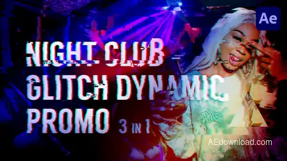 Night Club - Glitch Dynamic Promo Video Displays template preview