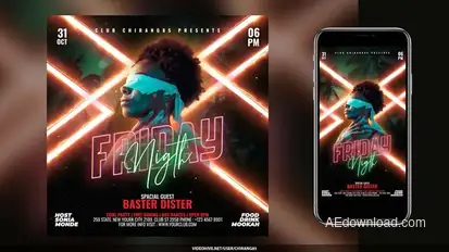 Night Club Flyer Stories v15 Video Displays template preview