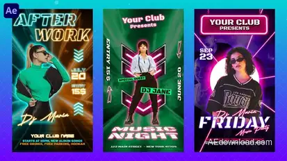 Night Club Instagram Reels Openers template preview