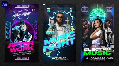 Night Club Party Reels Openers template preview