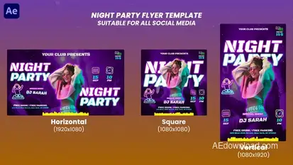 Night Party Flyer Openers template preview