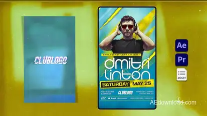 Nightclub Flyer Animated Video Template Video Displays template preview