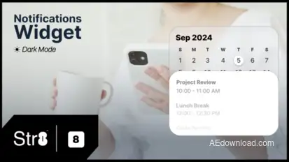 Notifications Widget (DarkMode) Elements template preview
