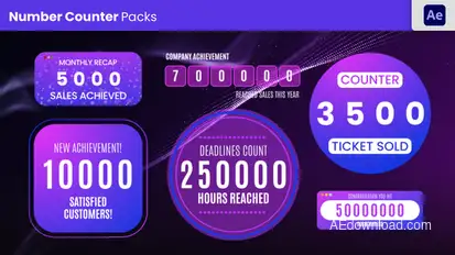 Number Count Animation Elements template preview