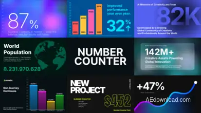 Number Counter Design Pack Video Displays template preview