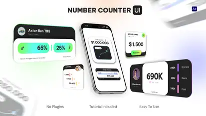 Number Counter UI - Infographic Logo Stings template preview