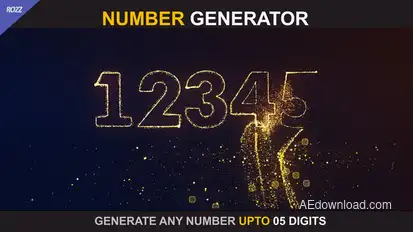 Number Generator Line Particle Dynamic Digits 2D Logo Stings template preview
