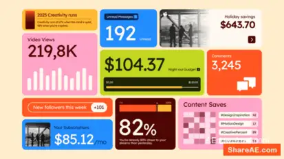 Number Text Titles template preview