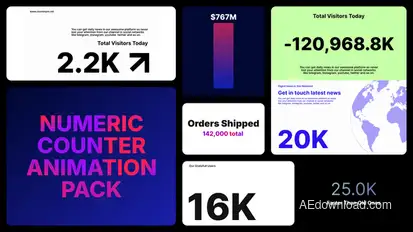 Number Text Animation Counter Video Displays template preview