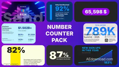 Number Text Counter Animation Video Displays template preview